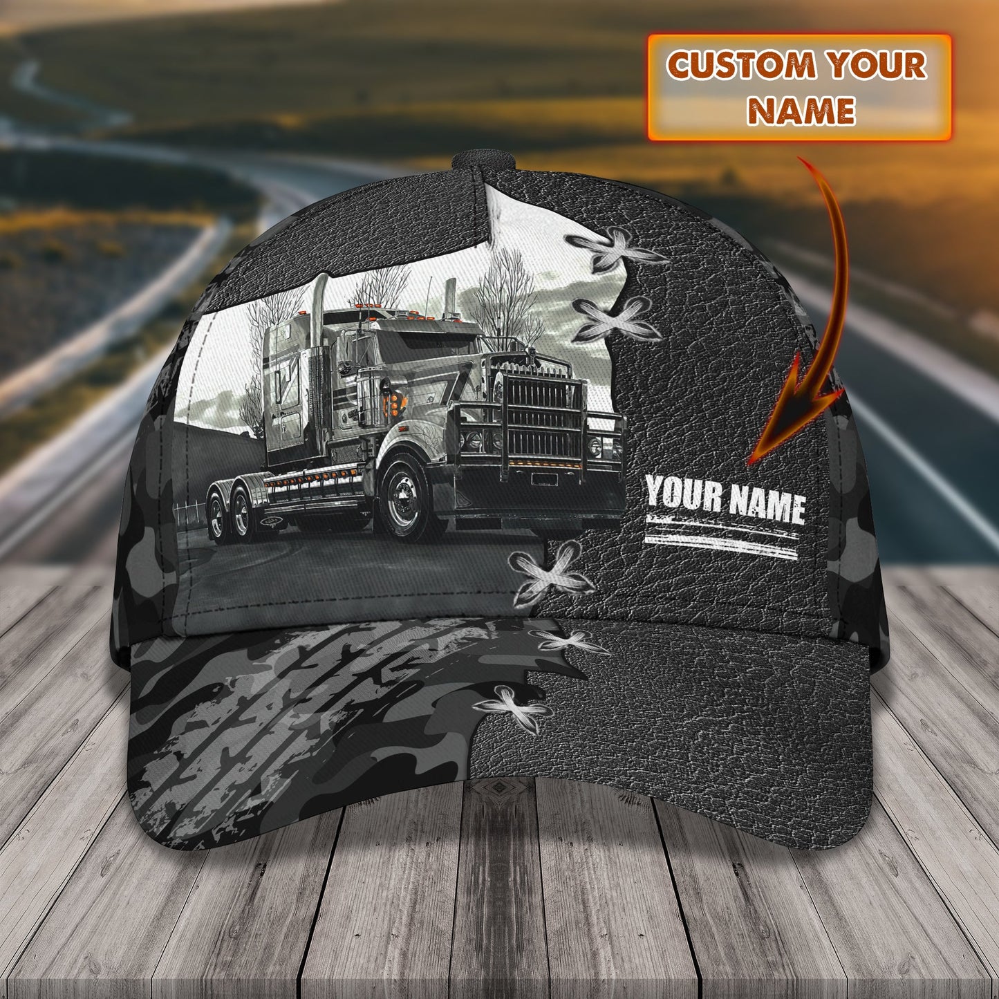 3D Classic Cap I'M A Veteran And A Trucker Personalized Name Cap Lasfour CA1773