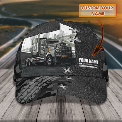 3D Classic Cap I'M A Veteran And A Trucker Personalized Name Cap Lasfour CA1773