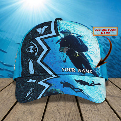 3D Classic Cap Scuba Diving Personalized Name Cap Lasfour CA2489