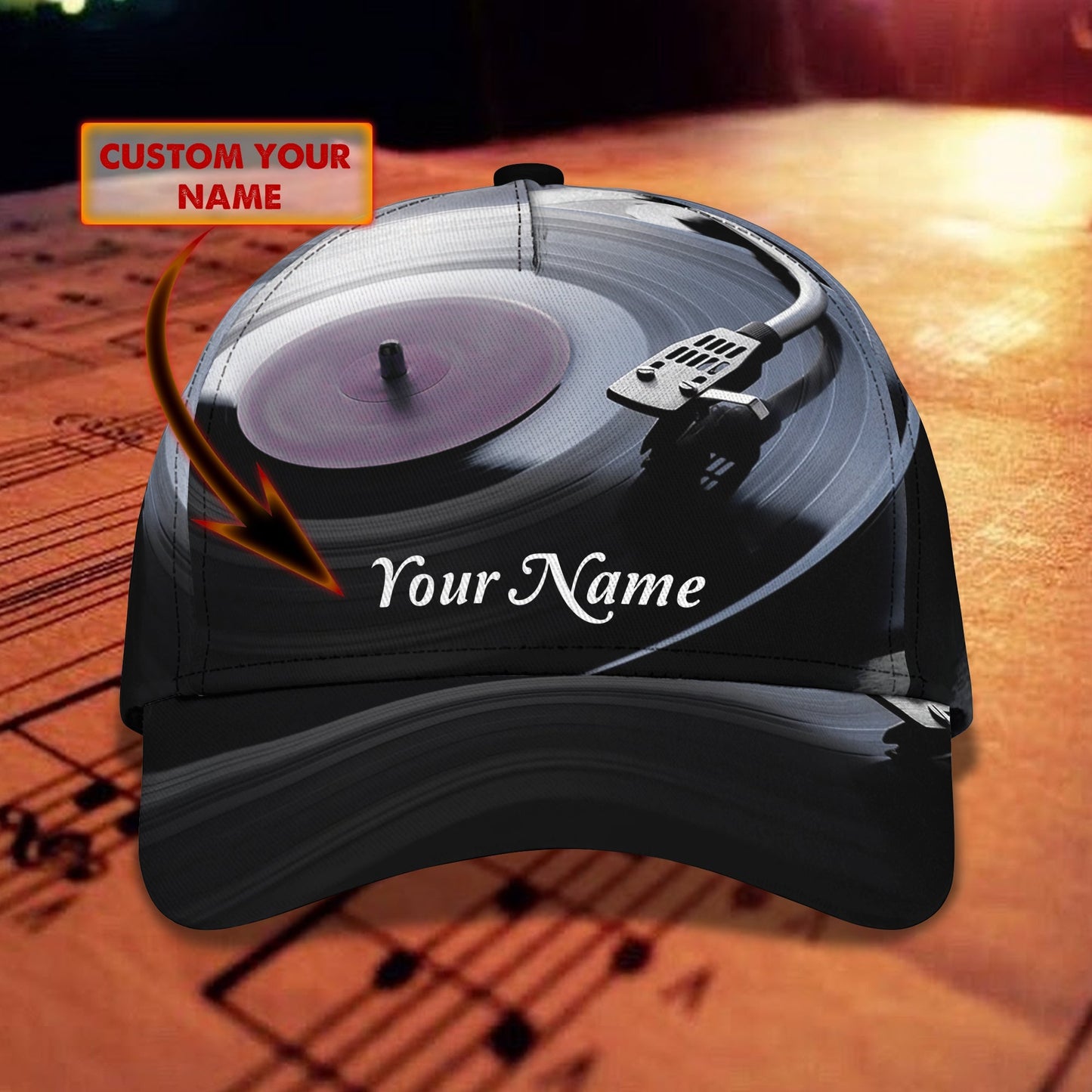 3D Classic Cap Vinyl Record Personalized Classic Cap Lasfour CA1300
