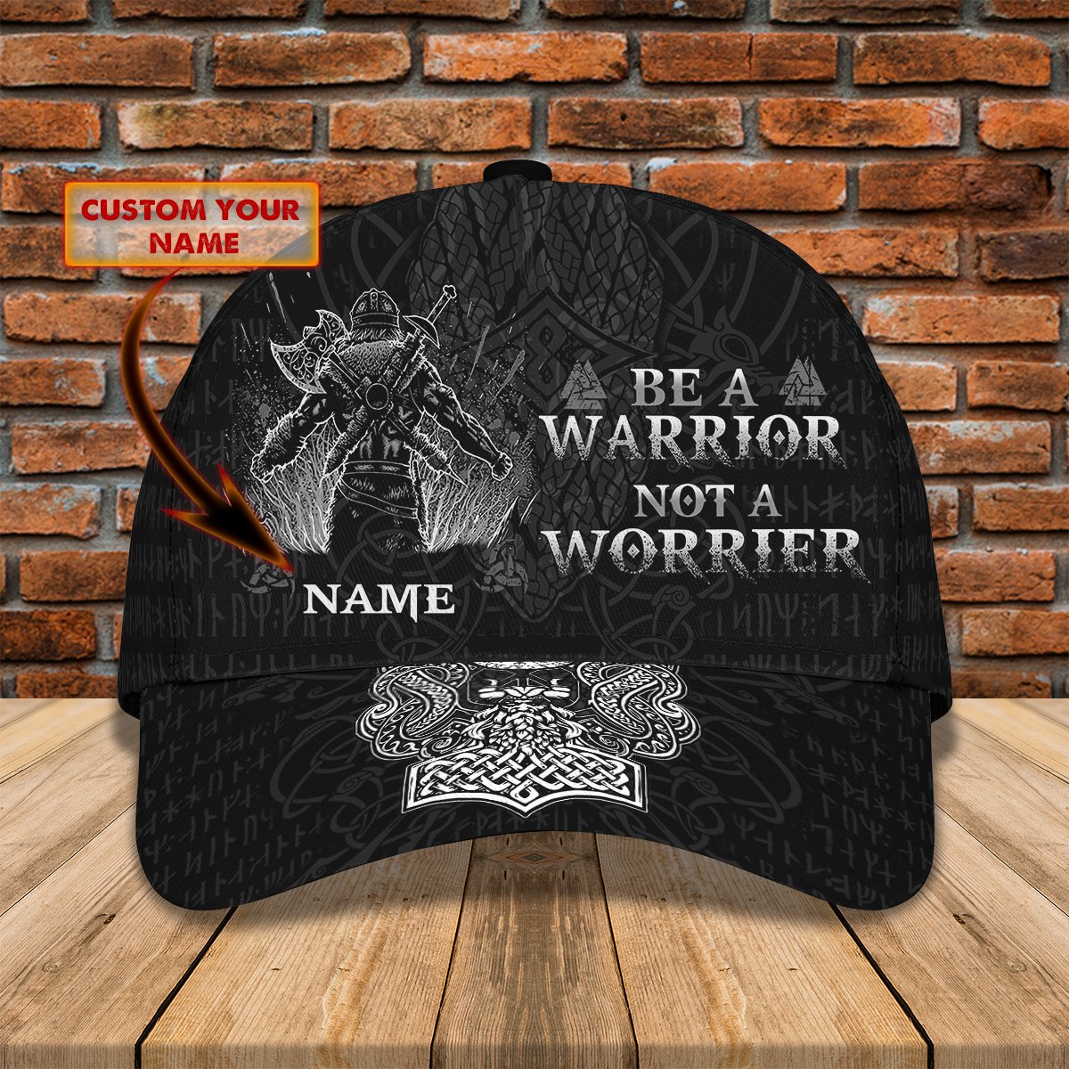 3D Classic Cap Be A Warrior Not A Worrier Personalized Name Cap Lasfour CA1938