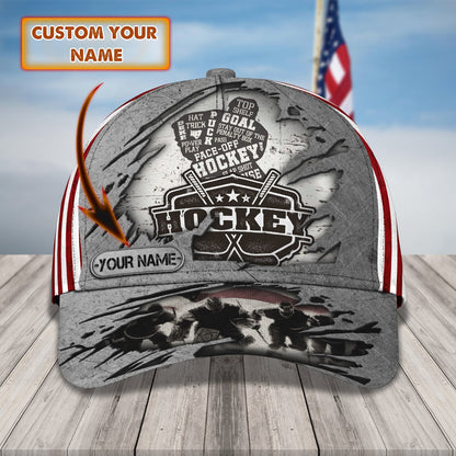 3D Classic Cap The Hockey Game 2Personalized Name Cap Lasfour CA1778
