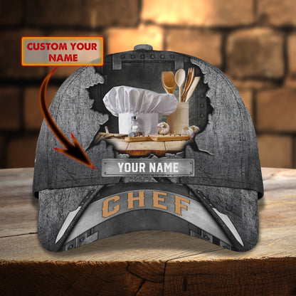 3D Classic Cap Bon Appetit Personalized Name Cap For Chef Lasfour CA0850