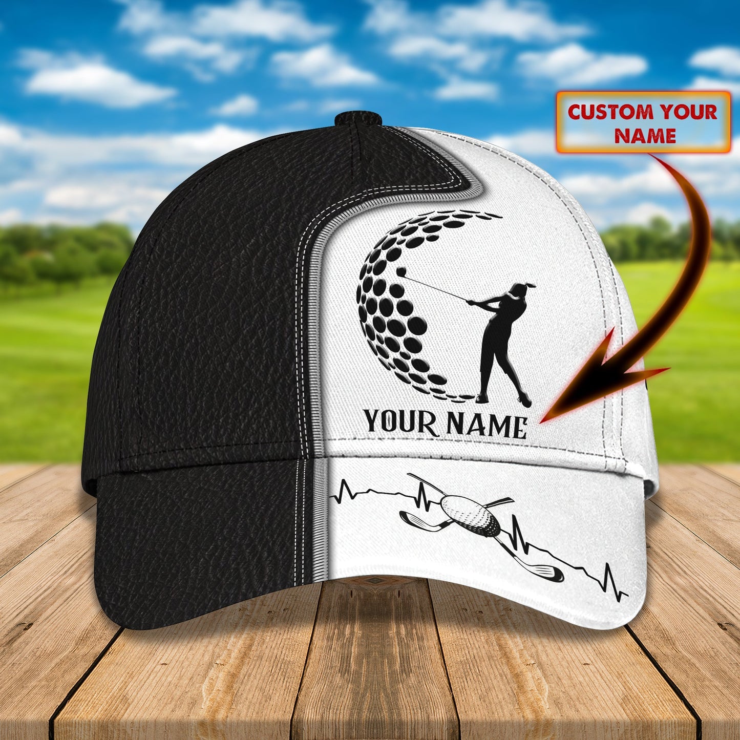 3D Classic Cap Golf Personalized Name Cap Lasfour CA1079