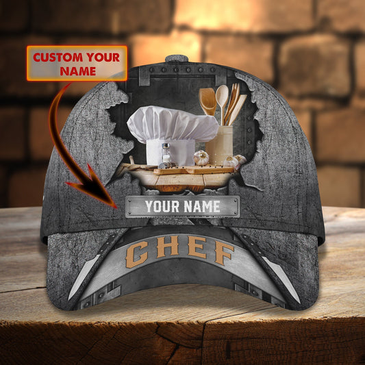 3D Classic Cap Tad Personalized Name Cap Chef07 Lasfour CA0826