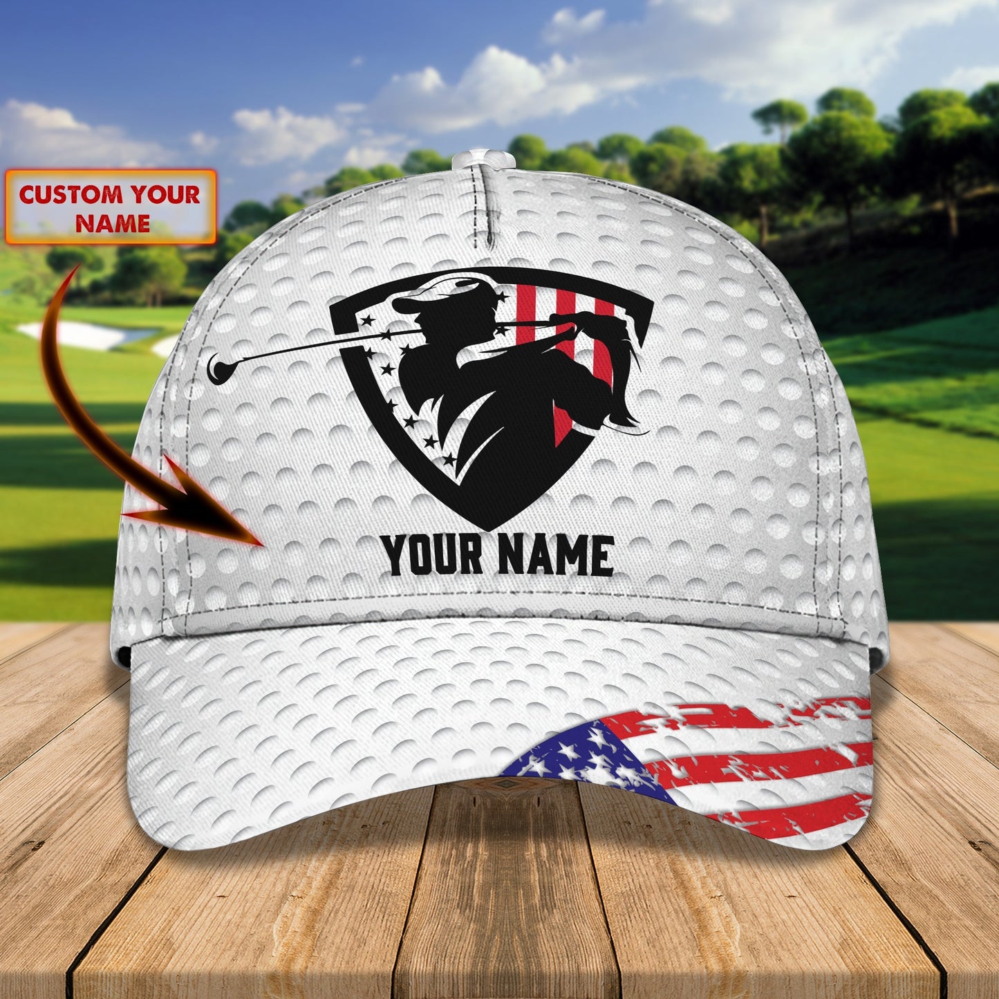 3D Classic Cap Golf Personalized Name Cap 80 Lasfour CA1731
