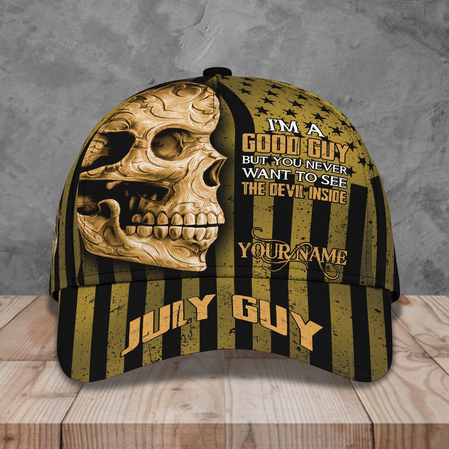 3D Classic Cap July Guy Personalized Name Cap C43 Lasfour CA1046