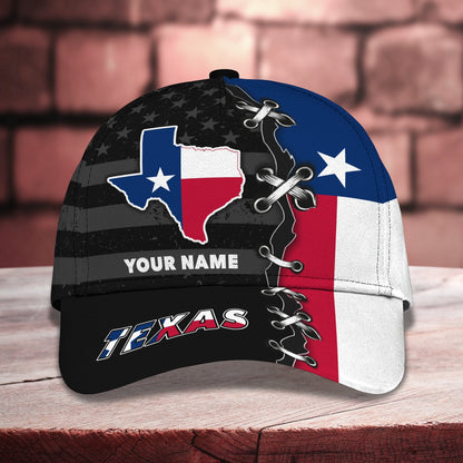 3D Classic Cap Texas Personalized Name Cap 02 Lasfour CA1980