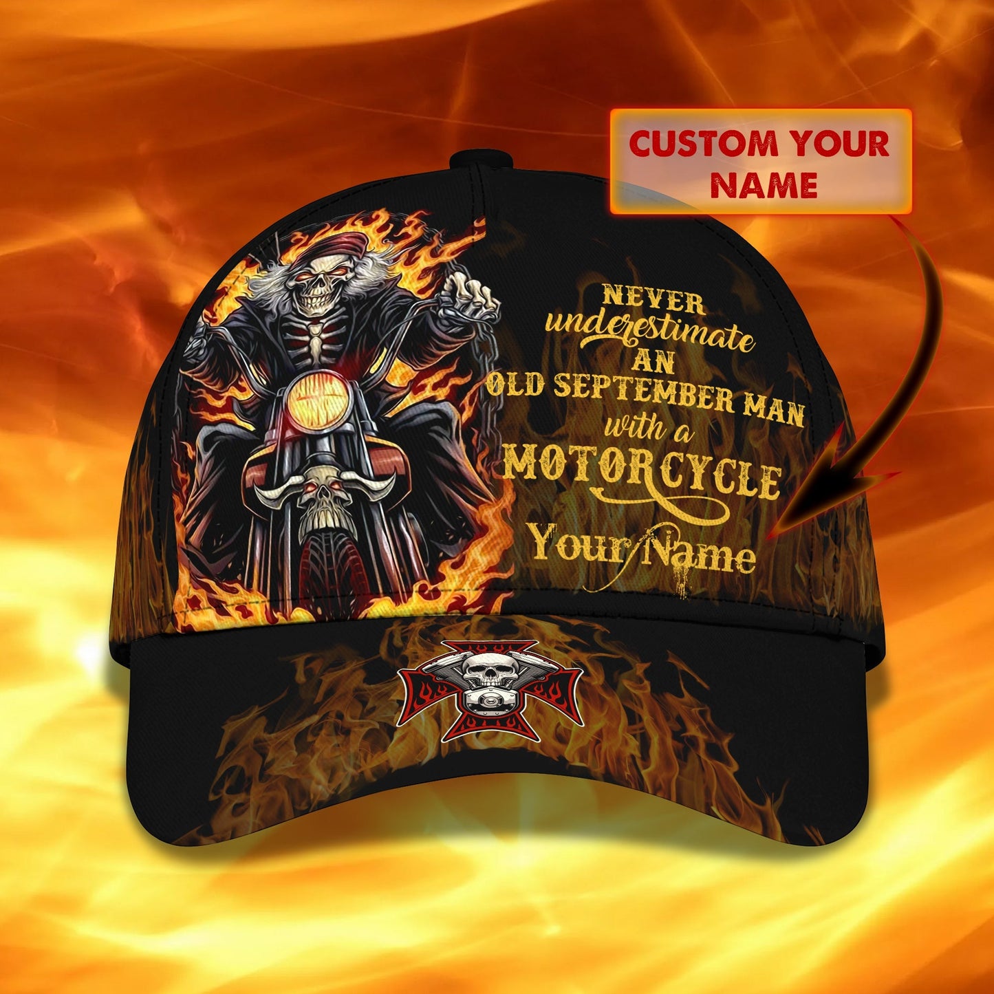 3D Classic Cap An Old September Man Personalized Name Cap Lasfour CA1092