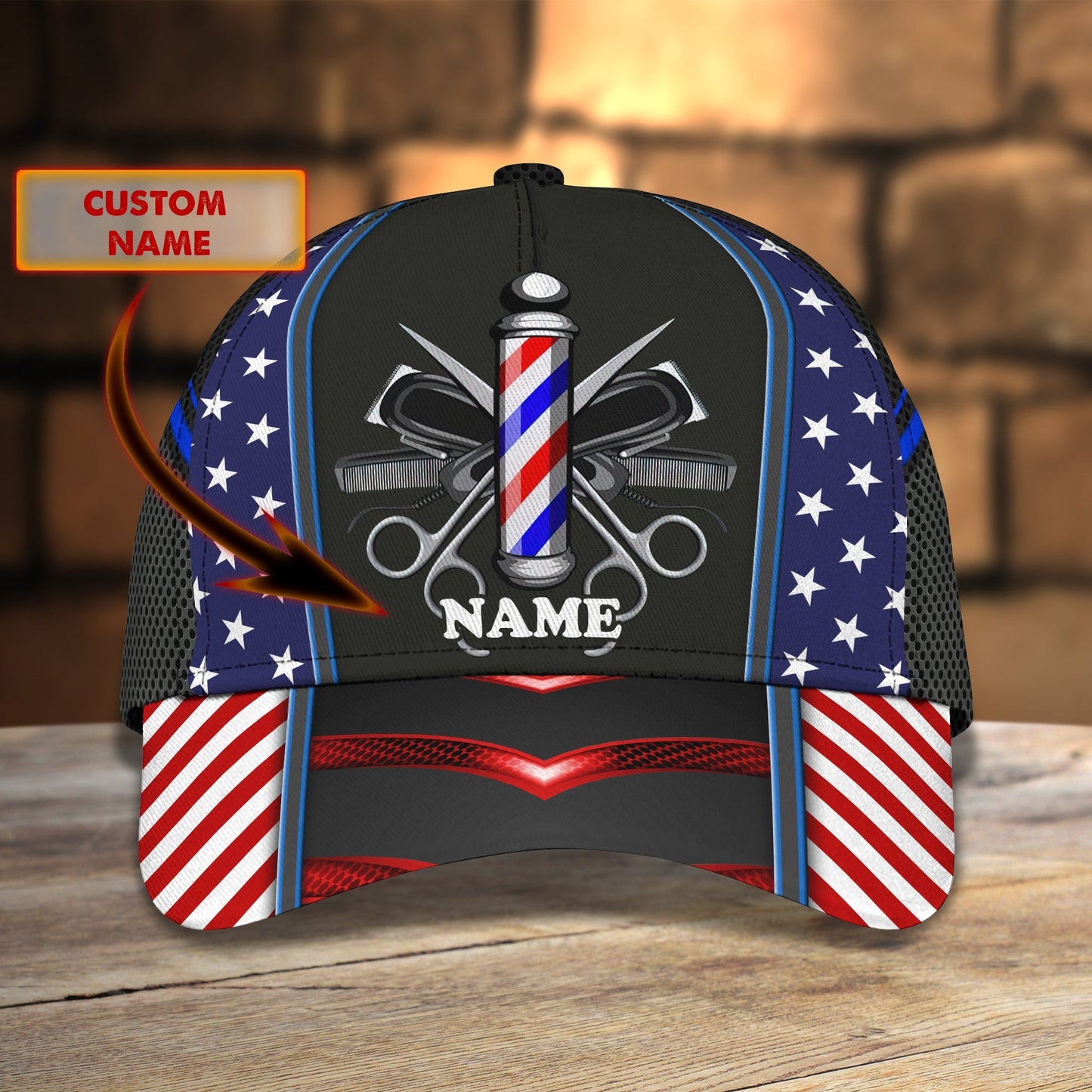 3D Classic Cap Hair Dresser Personalized Name Cap Lasfour CA0914
