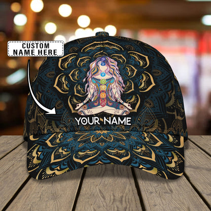 3D Classic Cap Yoga Mandala Personalized Name Cap Lasfour CA1800