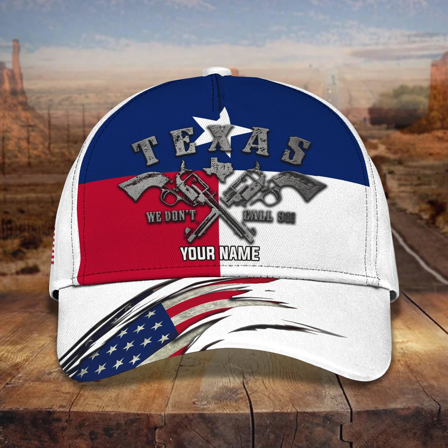 3D Classic Cap Texas9 Personalized Name Cap Lasfour CA1616
