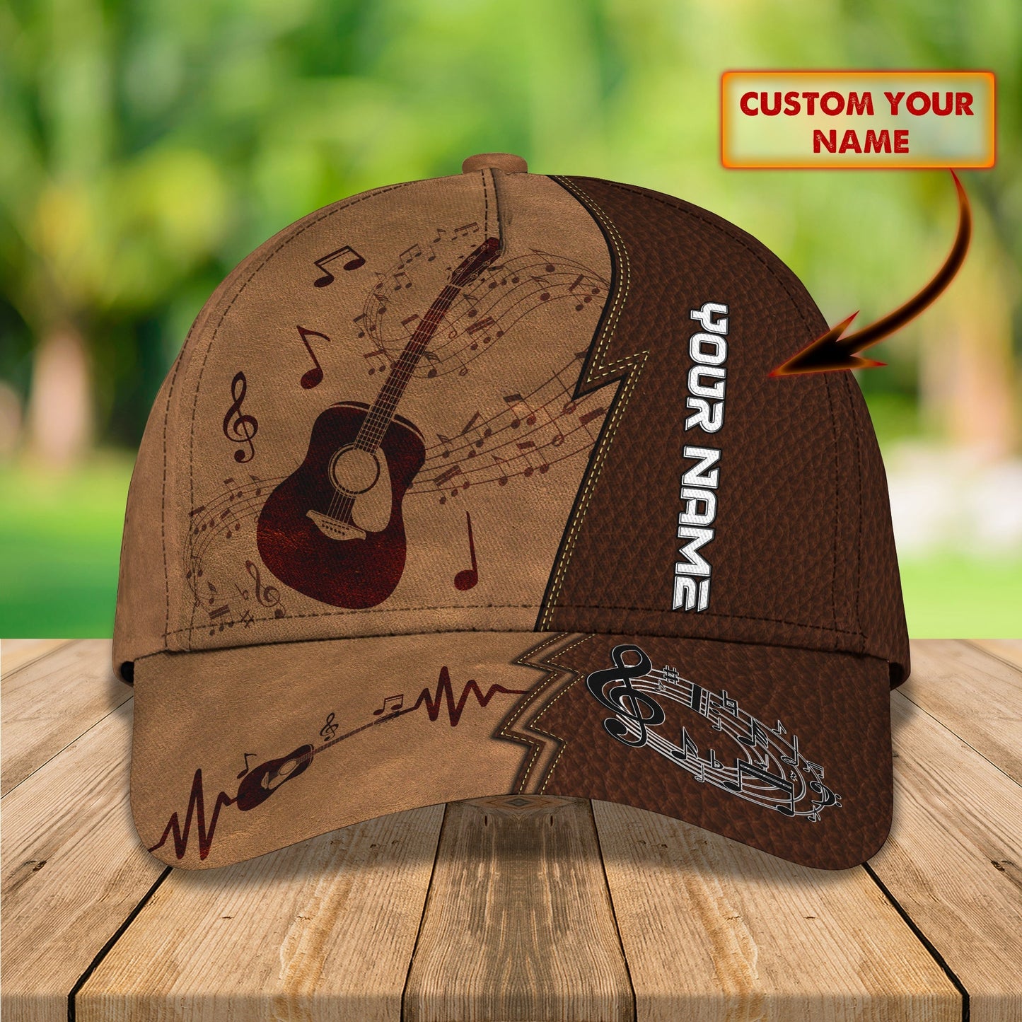 3D Classic Cap Guitar Personalized Name Cap 01 Lasfour CA2394