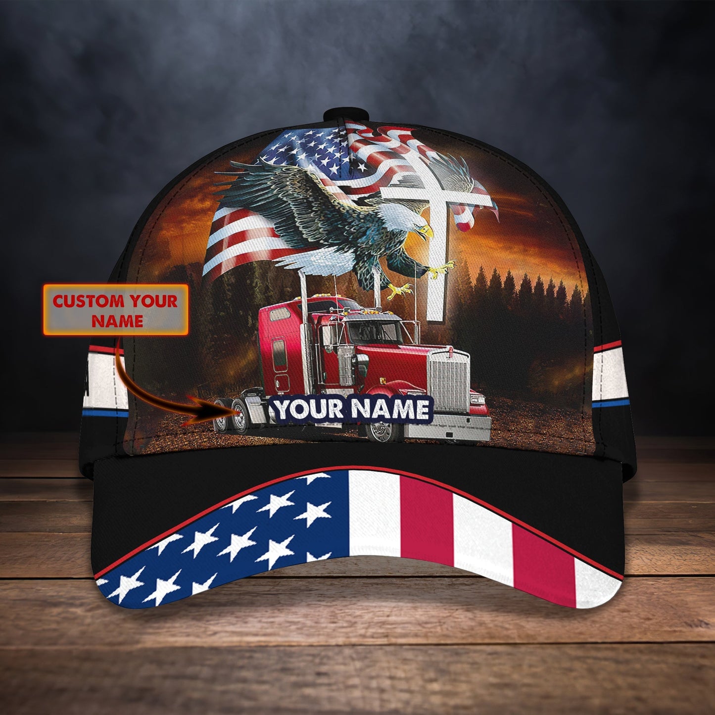 3D Classic Cap Truckerpersonalized Name Cap 01Lasfour CA1758