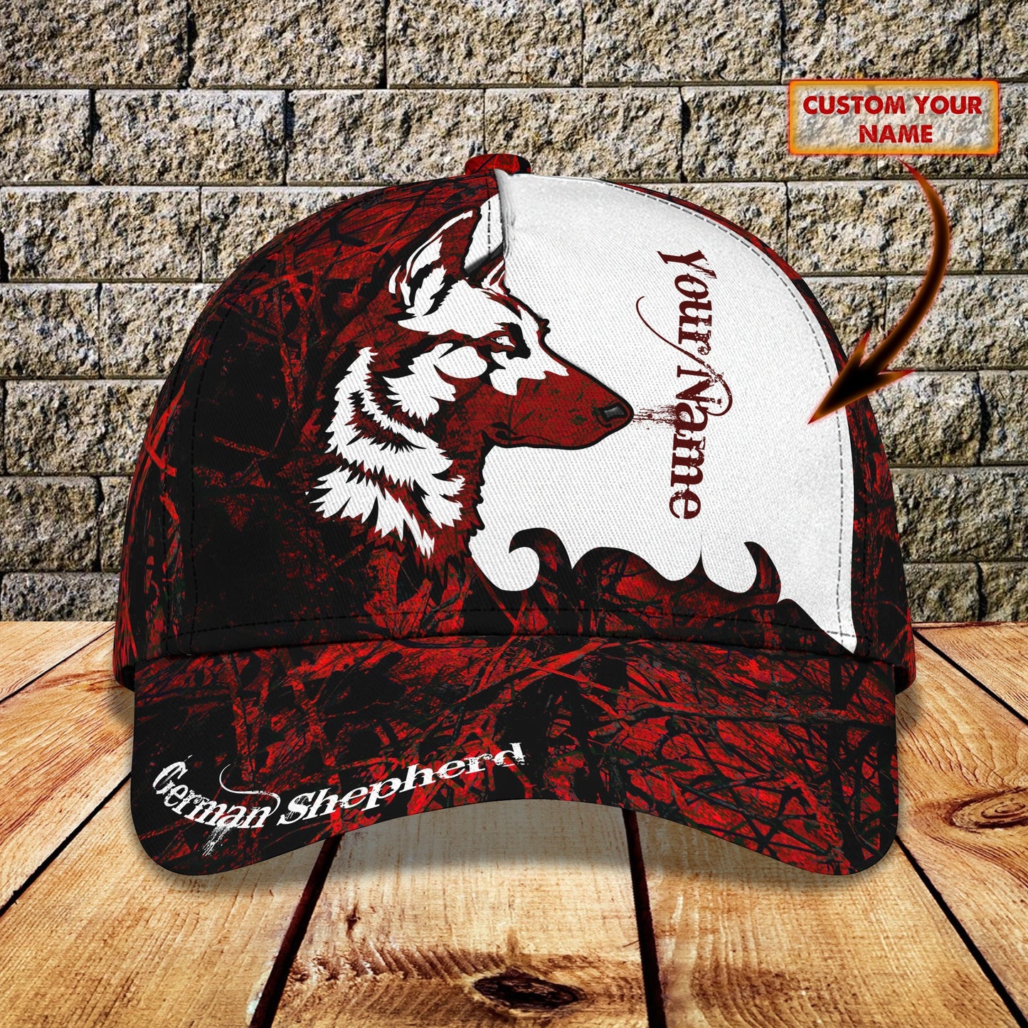 3D Classic Cap German Shepherd Personalized Name Cap 58 Lasfour CA1417
