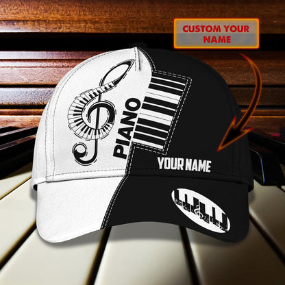 3D Classic Cap Piano Personalized Name Cap 42 Lasfour CA1082