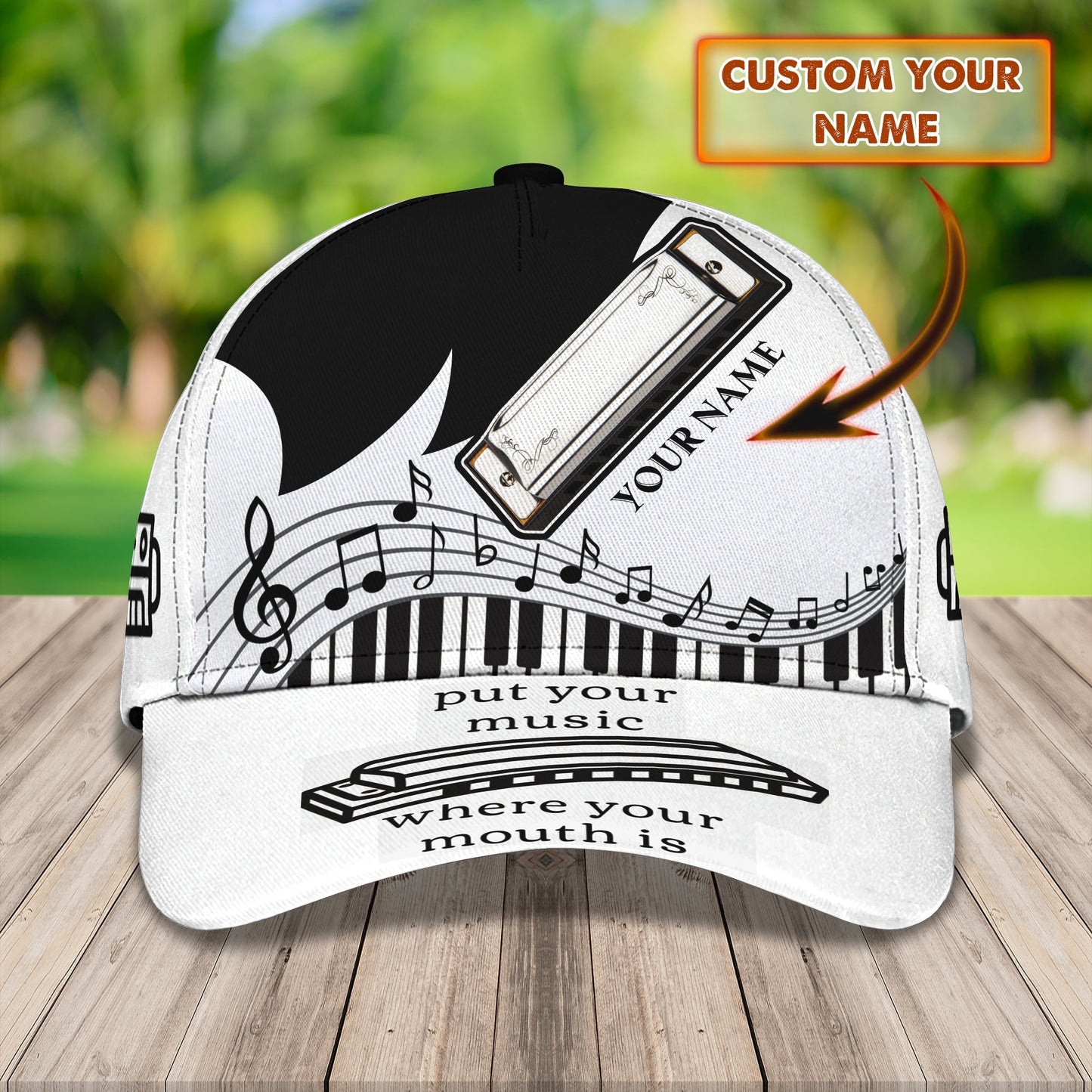 3D Classic Cap Harmonica Personalized Name Cap Nama417 Lasfour CA2255