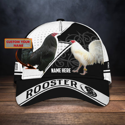 3D Classic Cap Rooster Personalized Name Cap 02 Lasfour CA1287