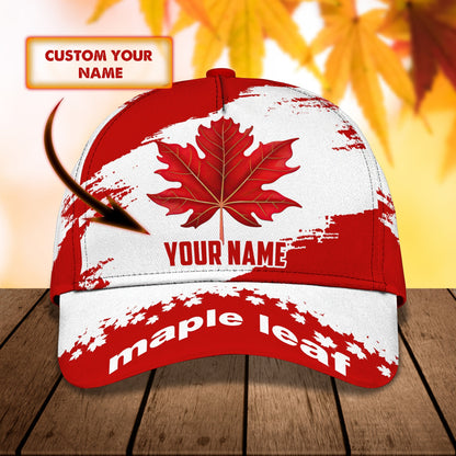 3D Classic Cap Maple Leaf Cnd Personalized Name Cap Lasfour CA1354