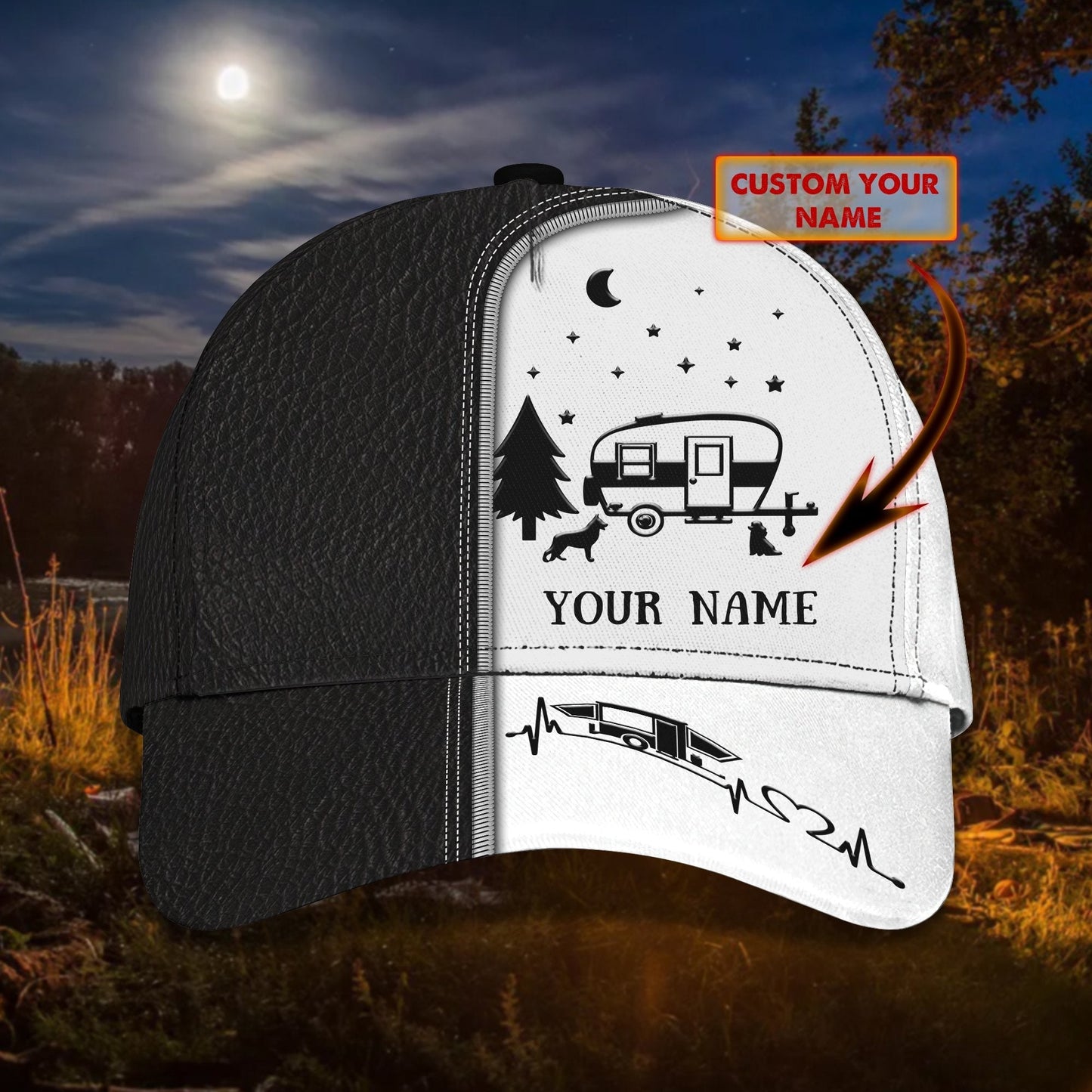 3D Classic Cap Camping Personalized Name Cap Lasfour CA1954