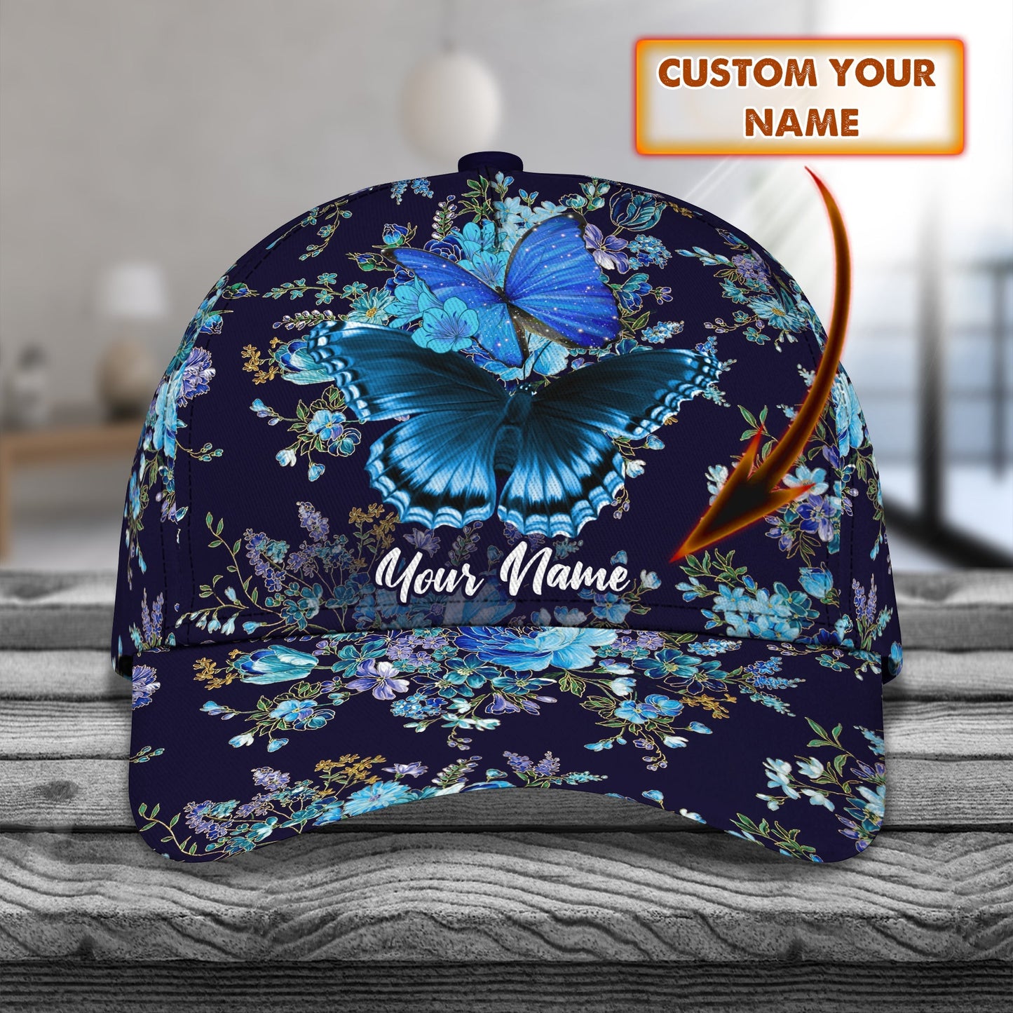 3D Classic Cap Butterfly Personalized Name Cap Namacap083 Lasfour CA2280