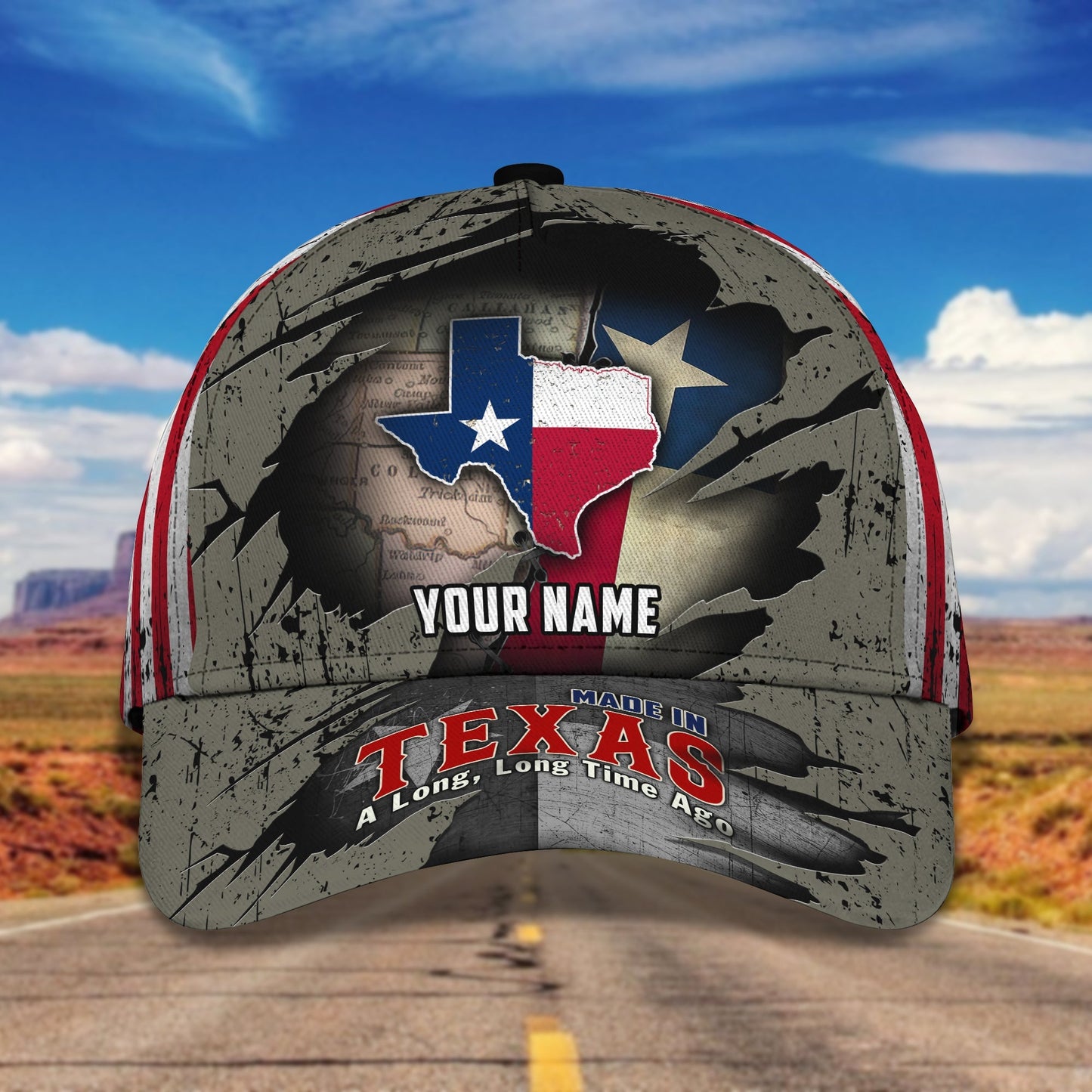 3D Classic Cap Texas Personalized Name Cap 03 Lasfour CA1691