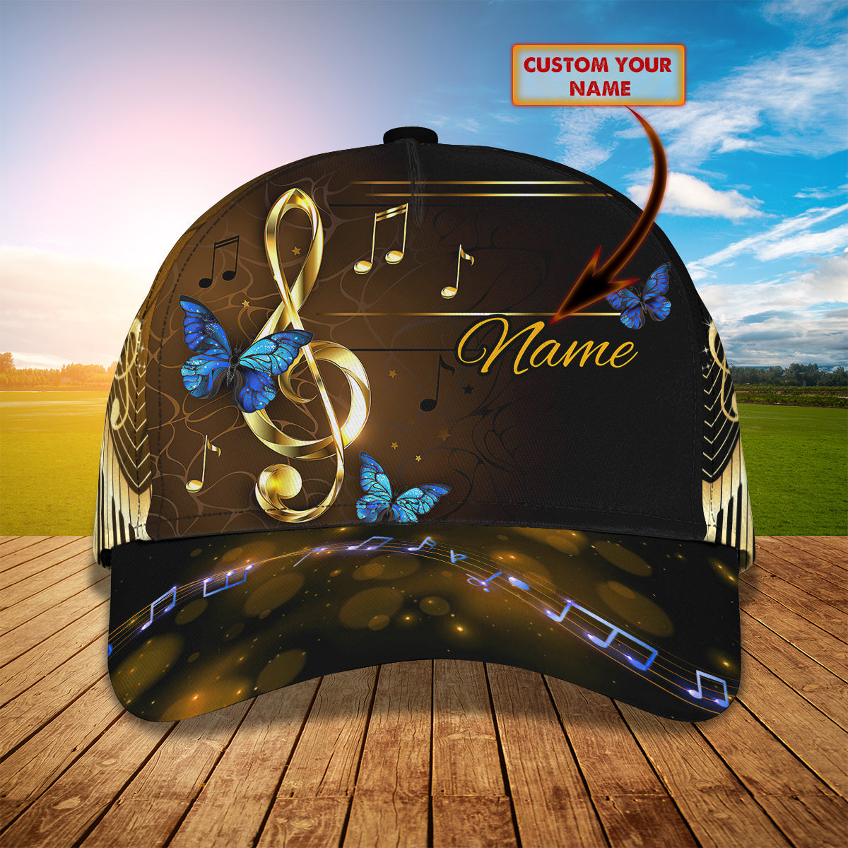3D Classic Cap Music World Personalized Name Cap Lasfour CA1217