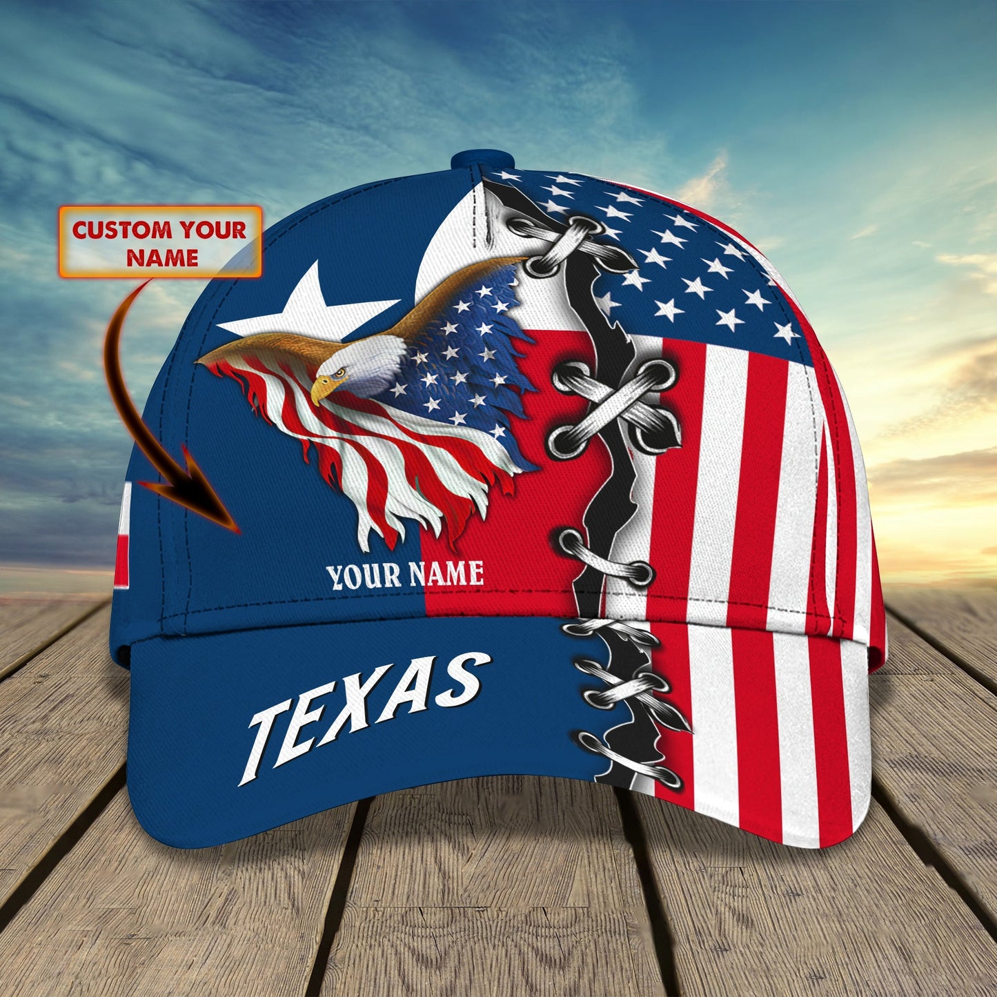 3D Classic Cap Texas Personalized Name Cap 04 Lasfour CA1692