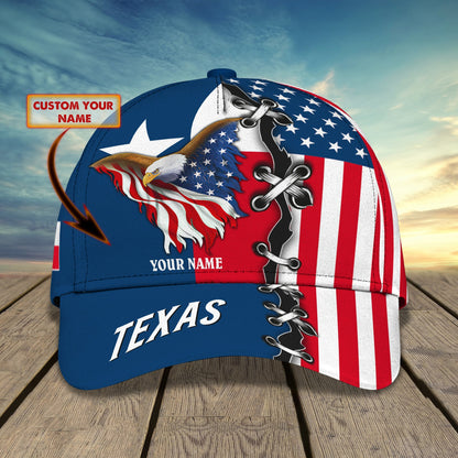 3D Classic Cap Texas Personalized Name Cap 04 Lasfour CA1692