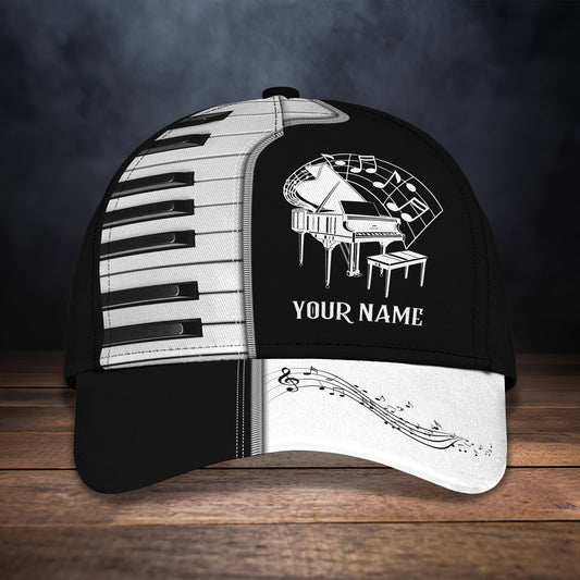 3D Classic Cap Piano Personalized Name Cap 04 Lasfour CA0884
