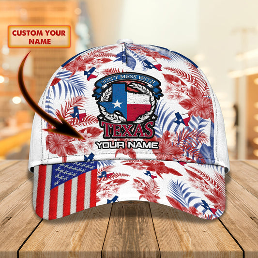 3D Classic Cap Texas Personalized Name Cap Lasfour CA1467