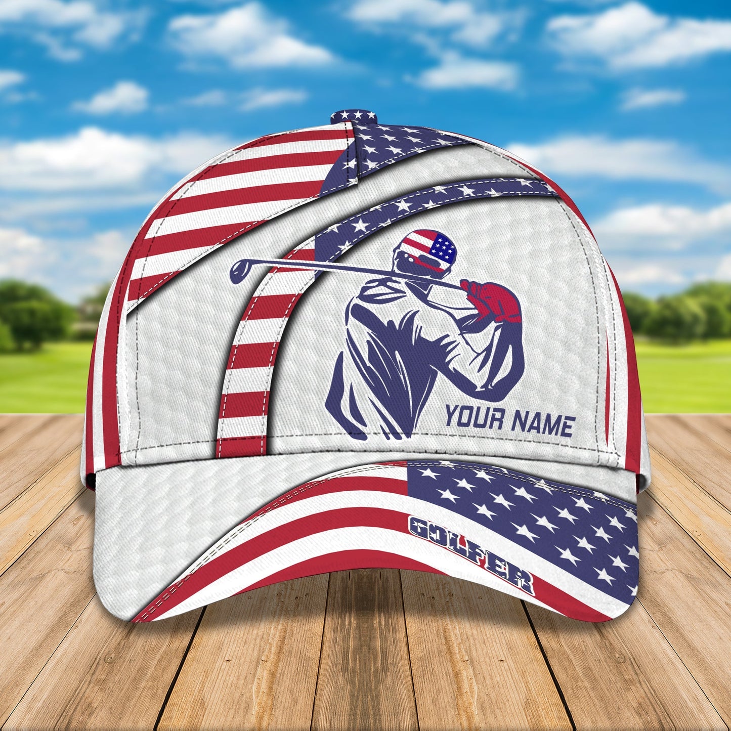 3D Classic Cap Golf Personalized Name Cap Lasfour CA2062