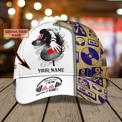 3D Classic Cap Disc Jockey Personalized Name Cap Lasfour CA1424