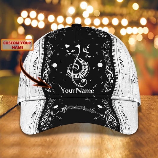 3D Classic Cap Piano1 Personalized Name Cap Lasfour CA1711