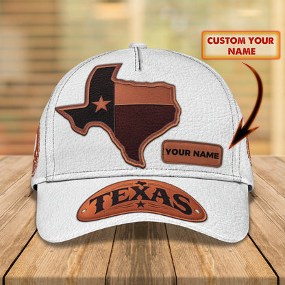 3D Classic Cap Texas 4 Personalized Name Cap Lasfour CA1499
