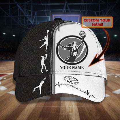 3D Classic Cap Netball1 Personalized Name Cap Lasfour CA1777