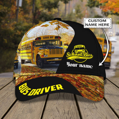 3D Classic Cap School Bus 9 Personalized Name Cap Lasfour CA1523