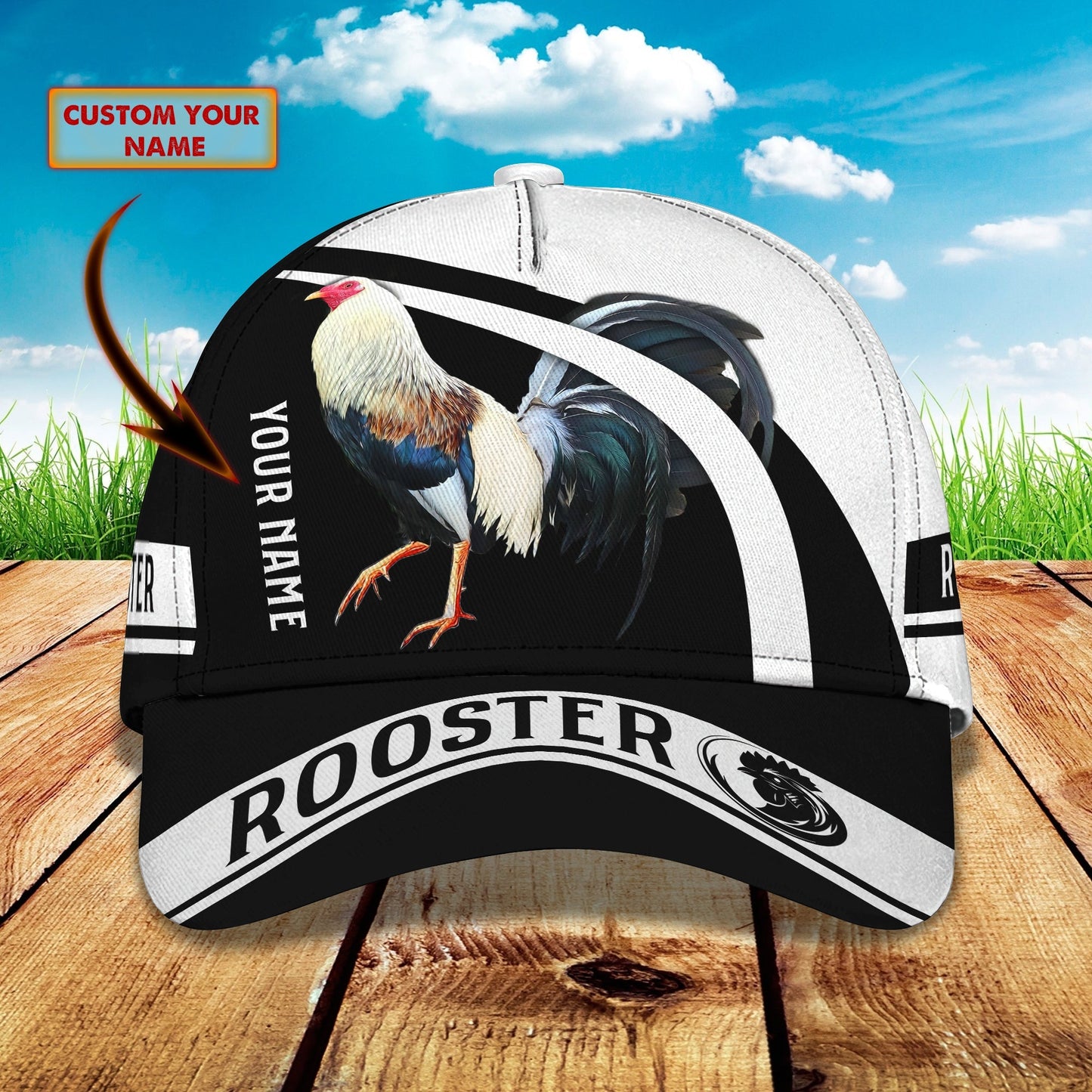 3D Classic Cap Rooster Cap01 Lasfour CA1306