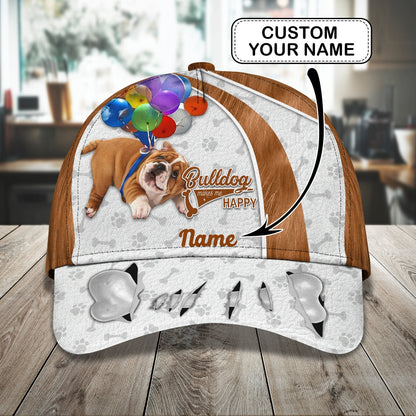 3D Classic Cap Flying Bulldog Personalized Name Cap Nama378 Lasfour CA1242