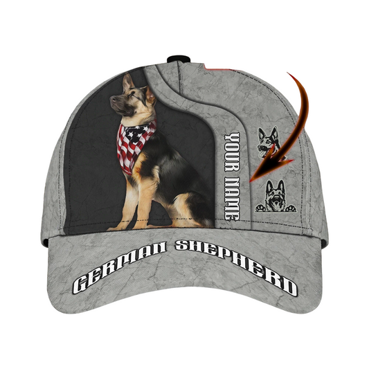 Personalized 3D Full Printing German Shepherd Dog Cap For Men And Woman, Dog Cap Hat, Gift For Dog Lover CO0400