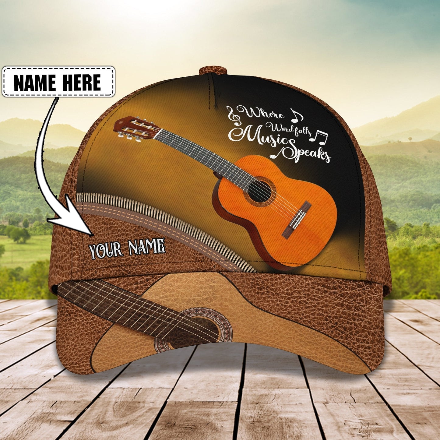 3D Classic Cap Guitar Personalized Name Cap138 Lasfour CA1845