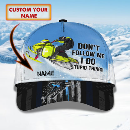 3D Classic Cap Skiing 3 Personalized Name Cap 77 Lasfour CA1211