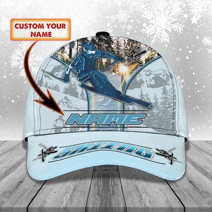 3D Classic Cap Skiing Personalized Name Cap 73 Lasfour CA1985