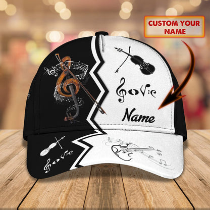 3D Classic Cap Violin Personalized Name Cap Lasfour CA1127