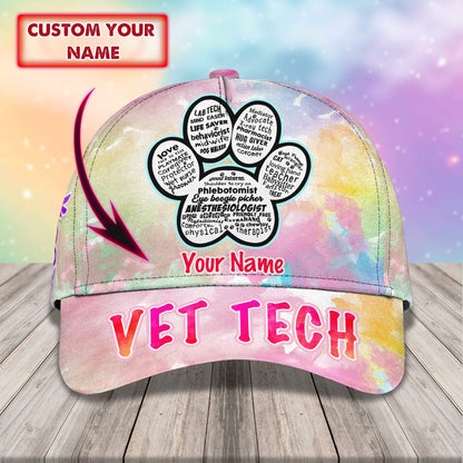 3D Classic Cap Vet Tech 1 Personalized Name Cap Namacap053 Lasfour CA2251