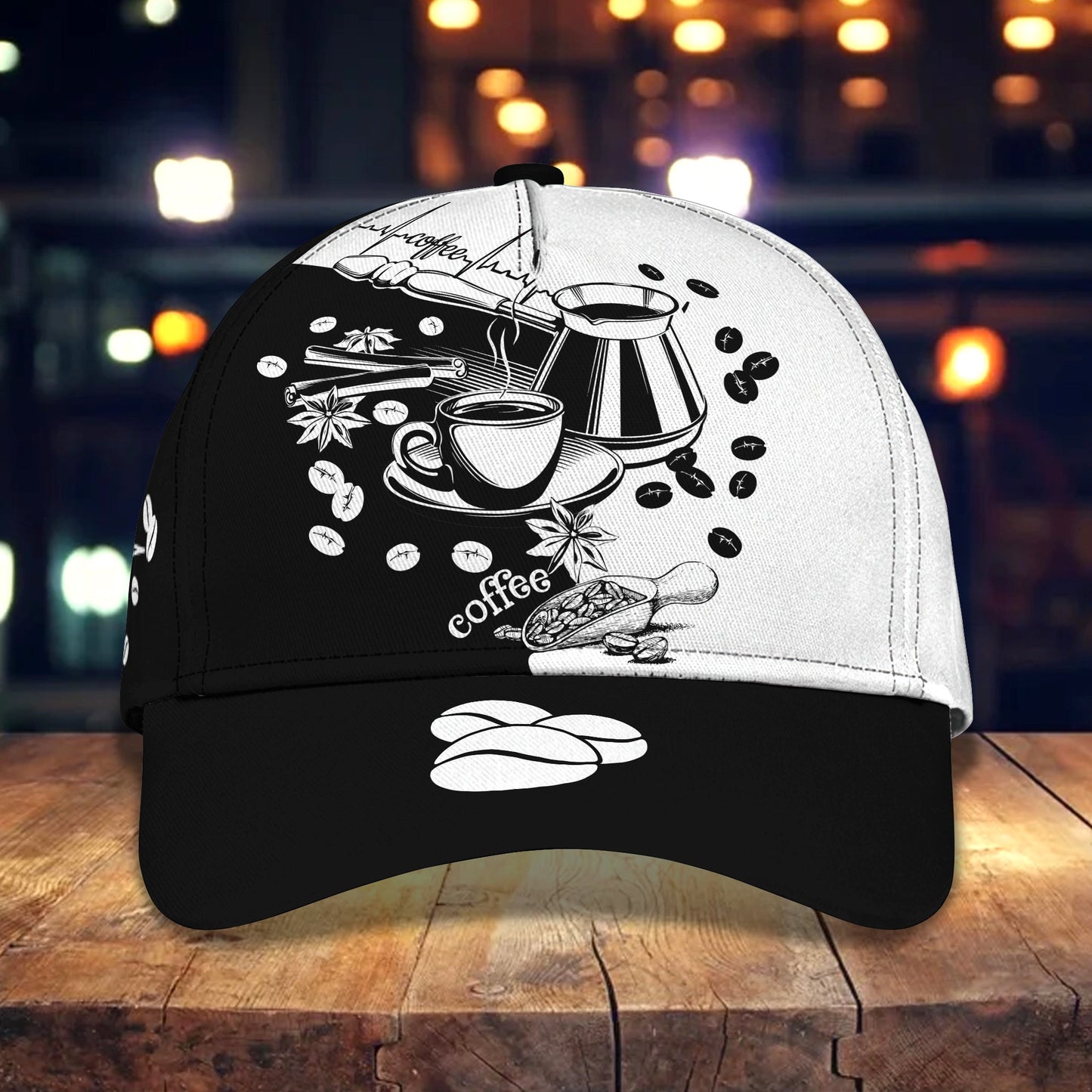 3D Classic Cap Coffee Personalized Name Cap Lasfour CA2221