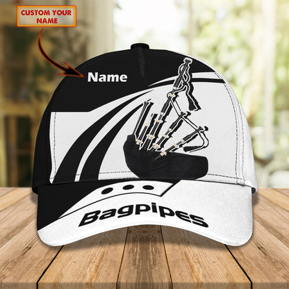 3D Classic Cap Bagpipes Personalized Name Cap 69 Lasfour CA1153