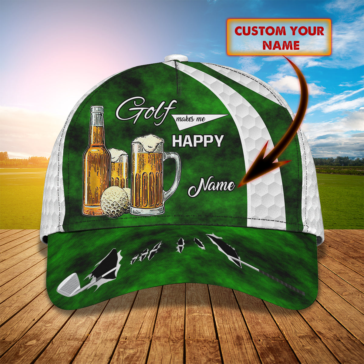 3D Classic Cap Golf Personalized Name Cap Lasfour CA0930
