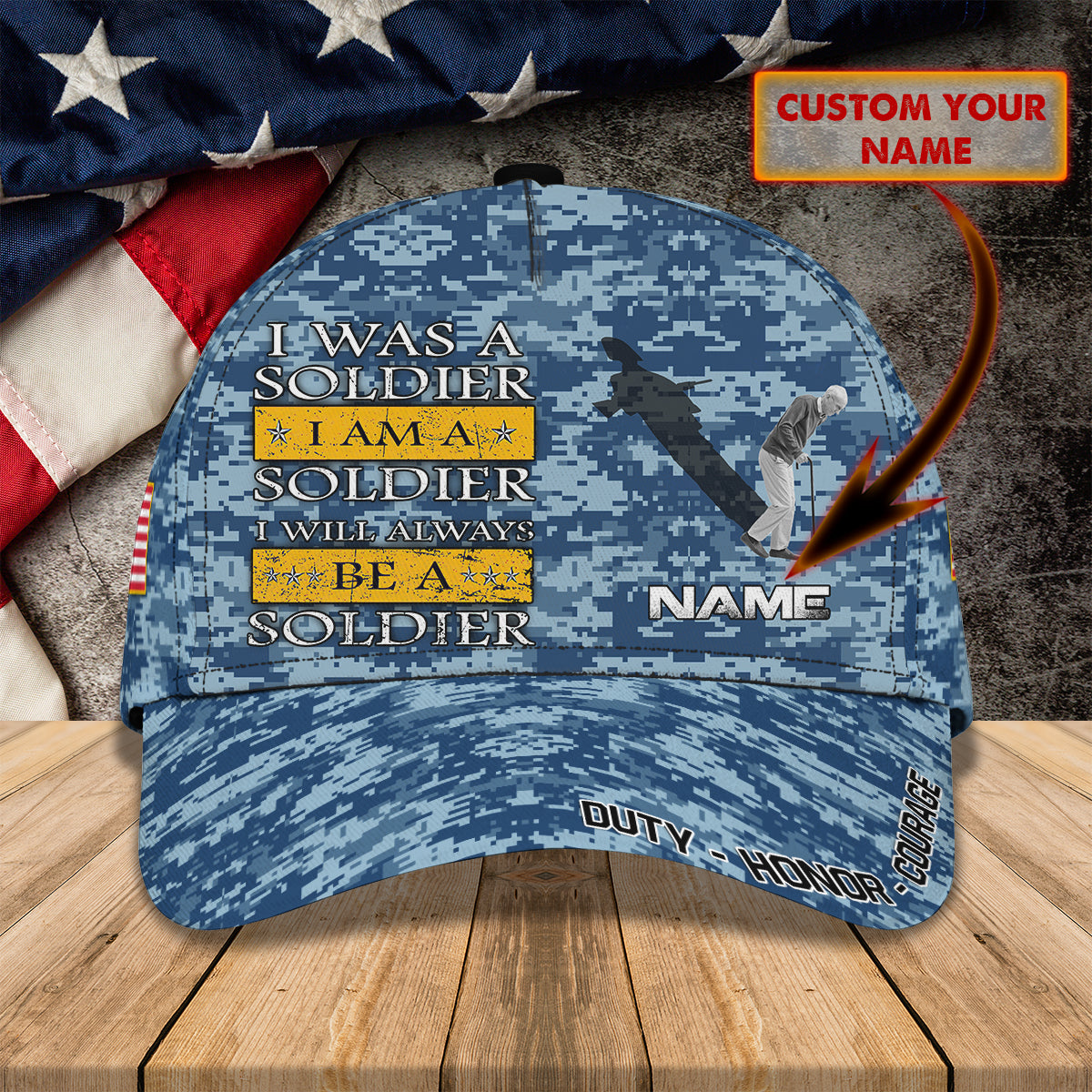 3D Classic Cap I Will Always Be A Soldier Personalized Name Cap 157 Lasfour CA0953