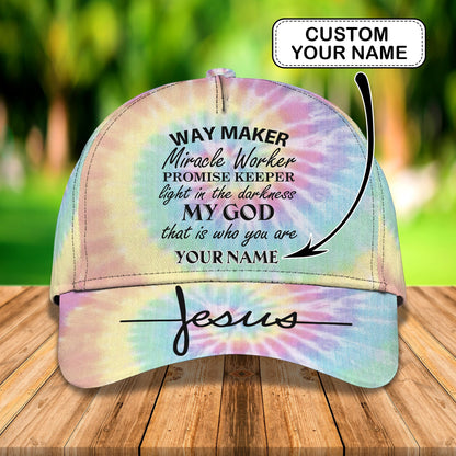 3D Classic Cap Tie Dye Way Maker Personalized Name Cap Lasfour CA0803